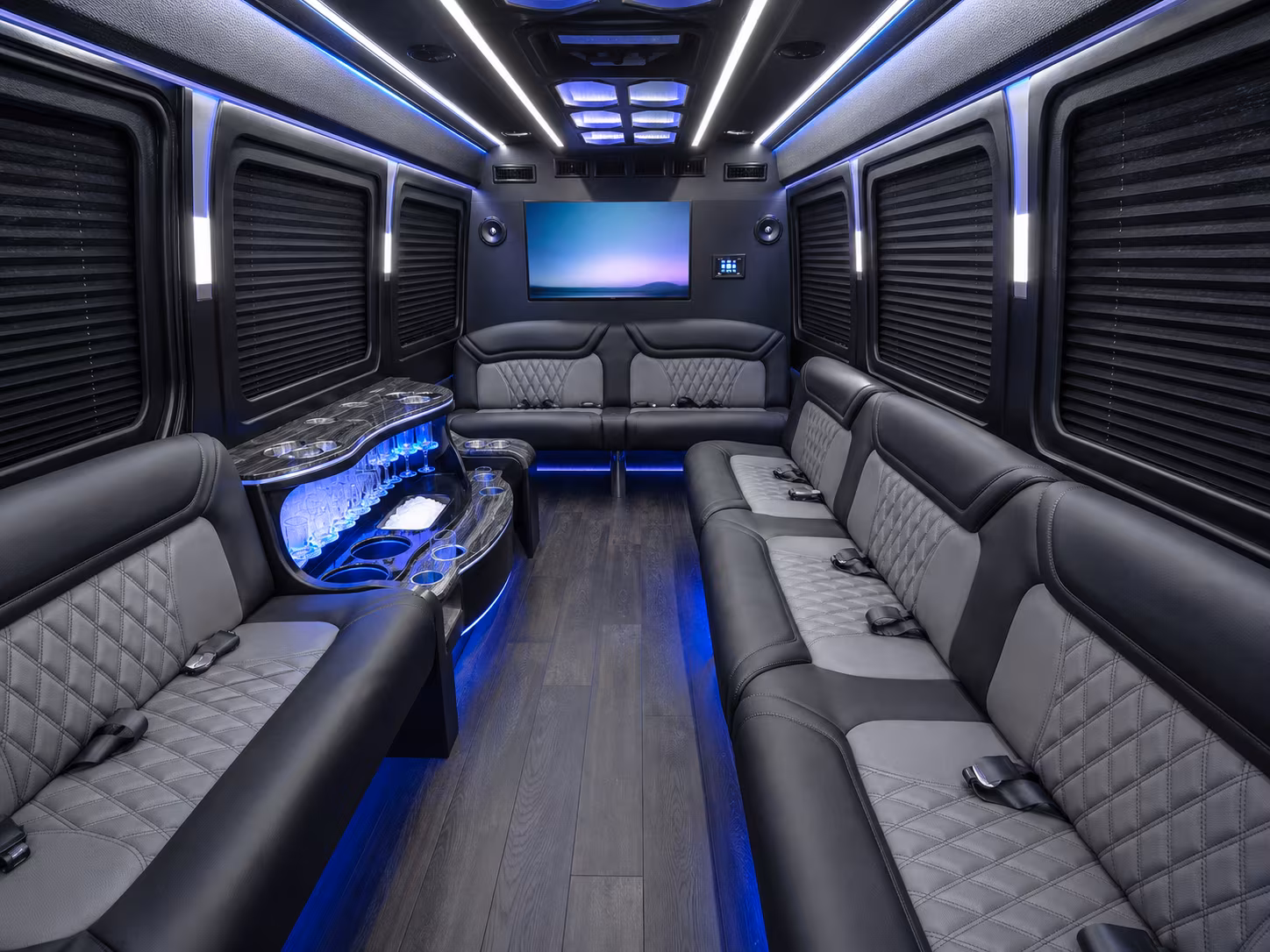 pawtucket 25 passenger party bus interior