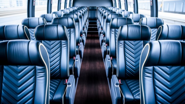 50 passenger charter bus inside pawtucket