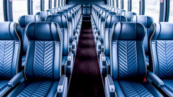 54 passenger charter bus inside pawtucket